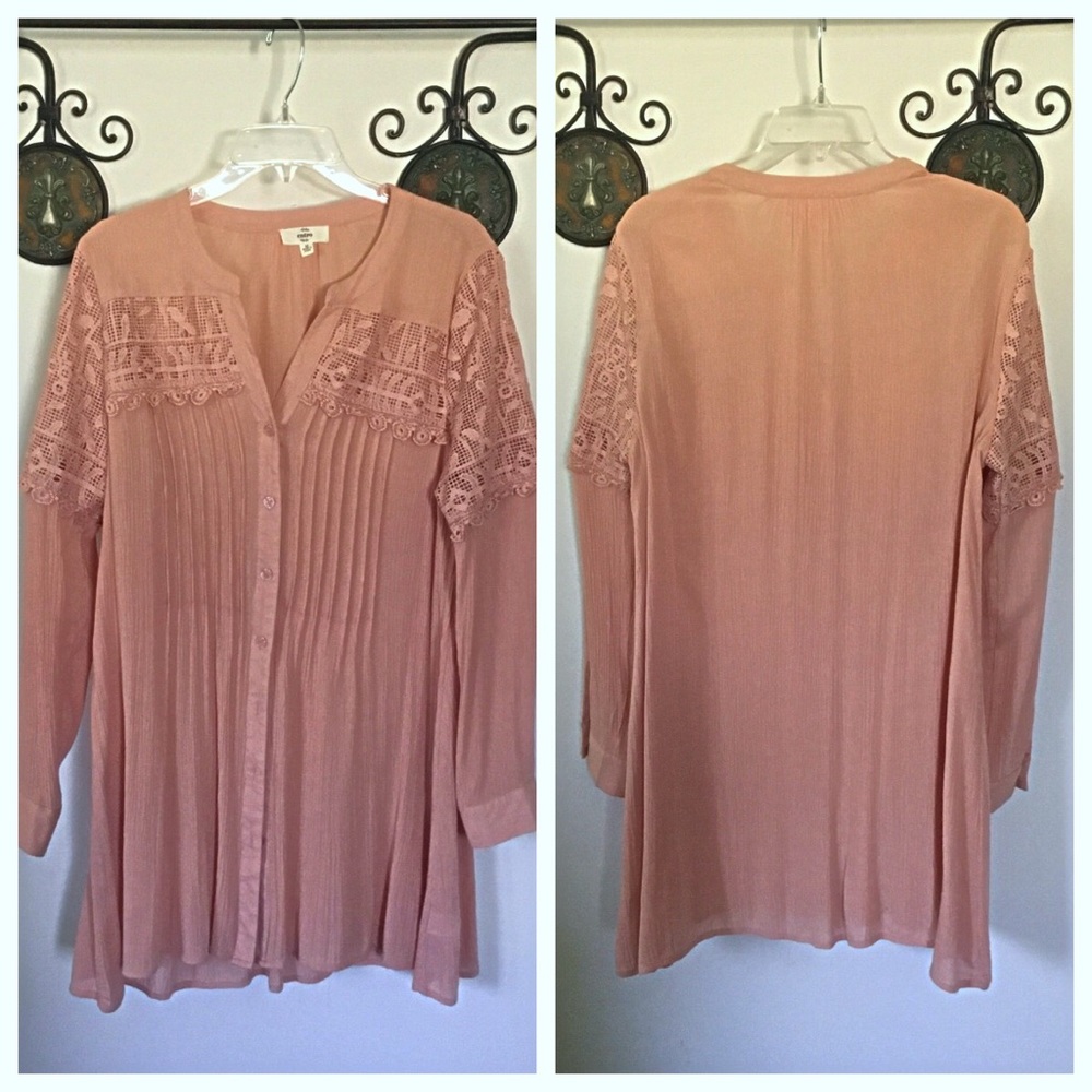 Entro boho peach gauze tunic